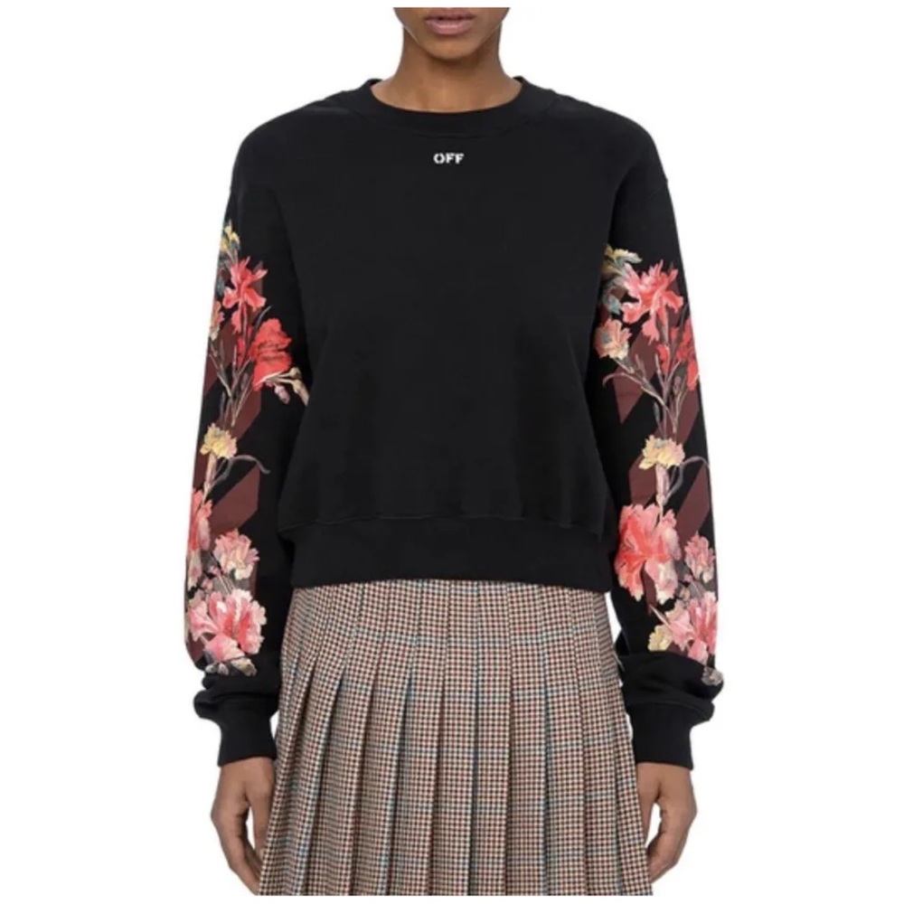 Off - White Main Label By Virgil Abloh Sweatshirt Black Print Size S Women